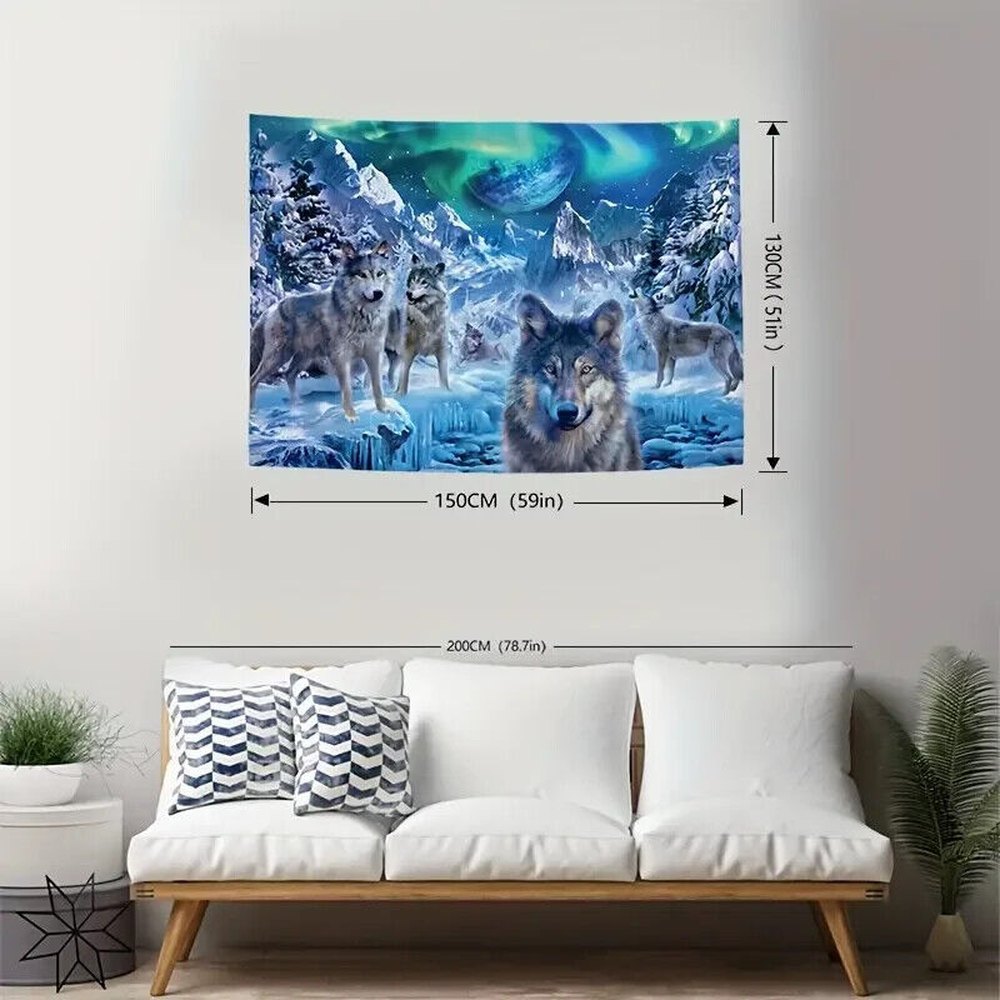 Wolf Wild Animal Vibrant Fabric Tapestry 59" x 51" NEW! Home & Garden:Home Décor:Tapestries Style Your Walls